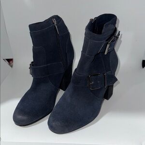 Vince Camuto Blue Leather suede Buckle Boots size - 5